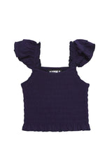 KatieJ Joanna Flutter Sleeve Top, Evening Blue