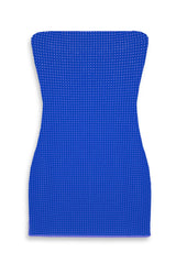 KatieJ Rhinestone Tube Top Dress, Cobalt
