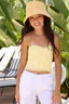 Vintage Havana Textured Seamless Tube Top, Pastel Yellow