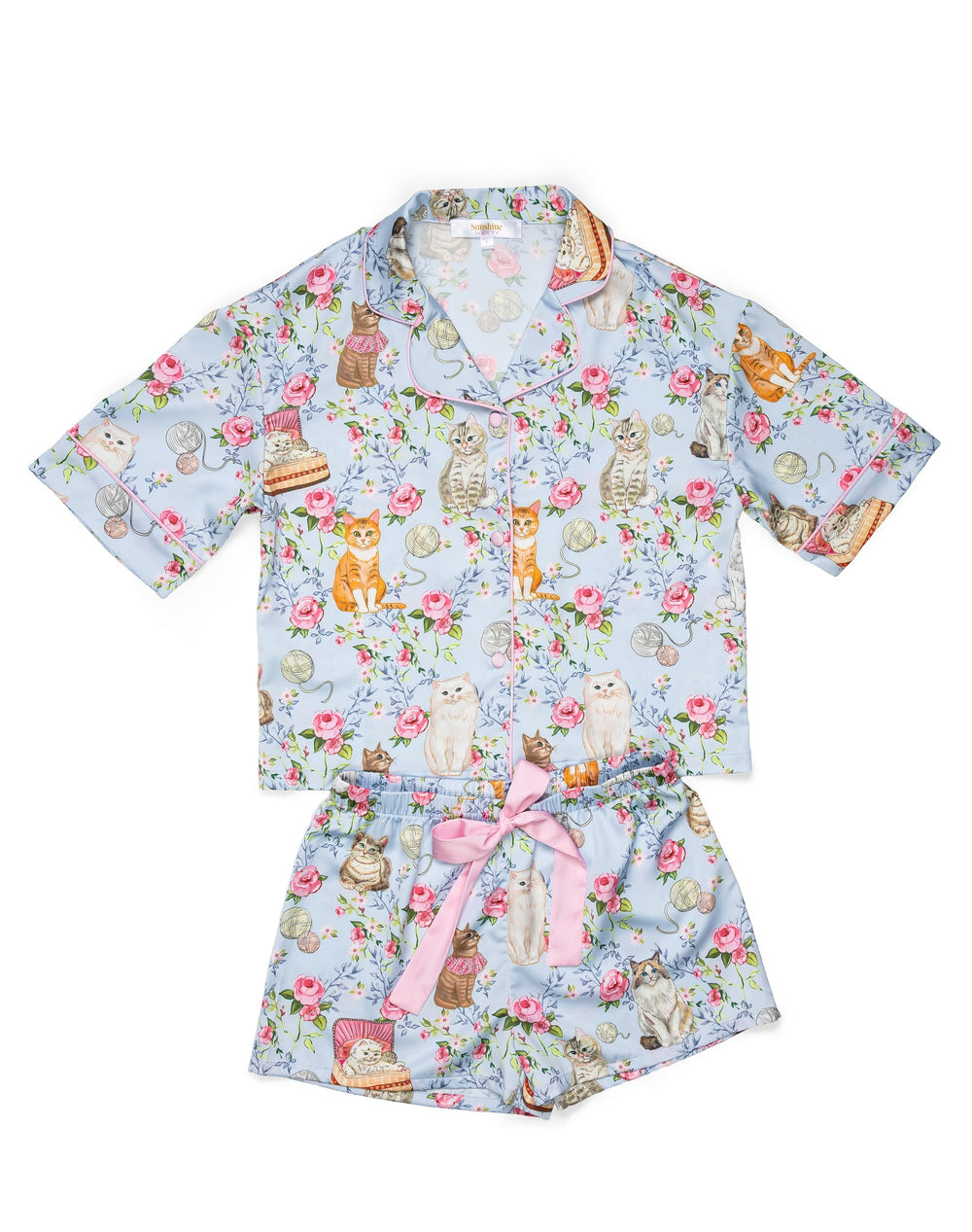 Sunshine Society Silky House Cats Lounge/Pajama Set