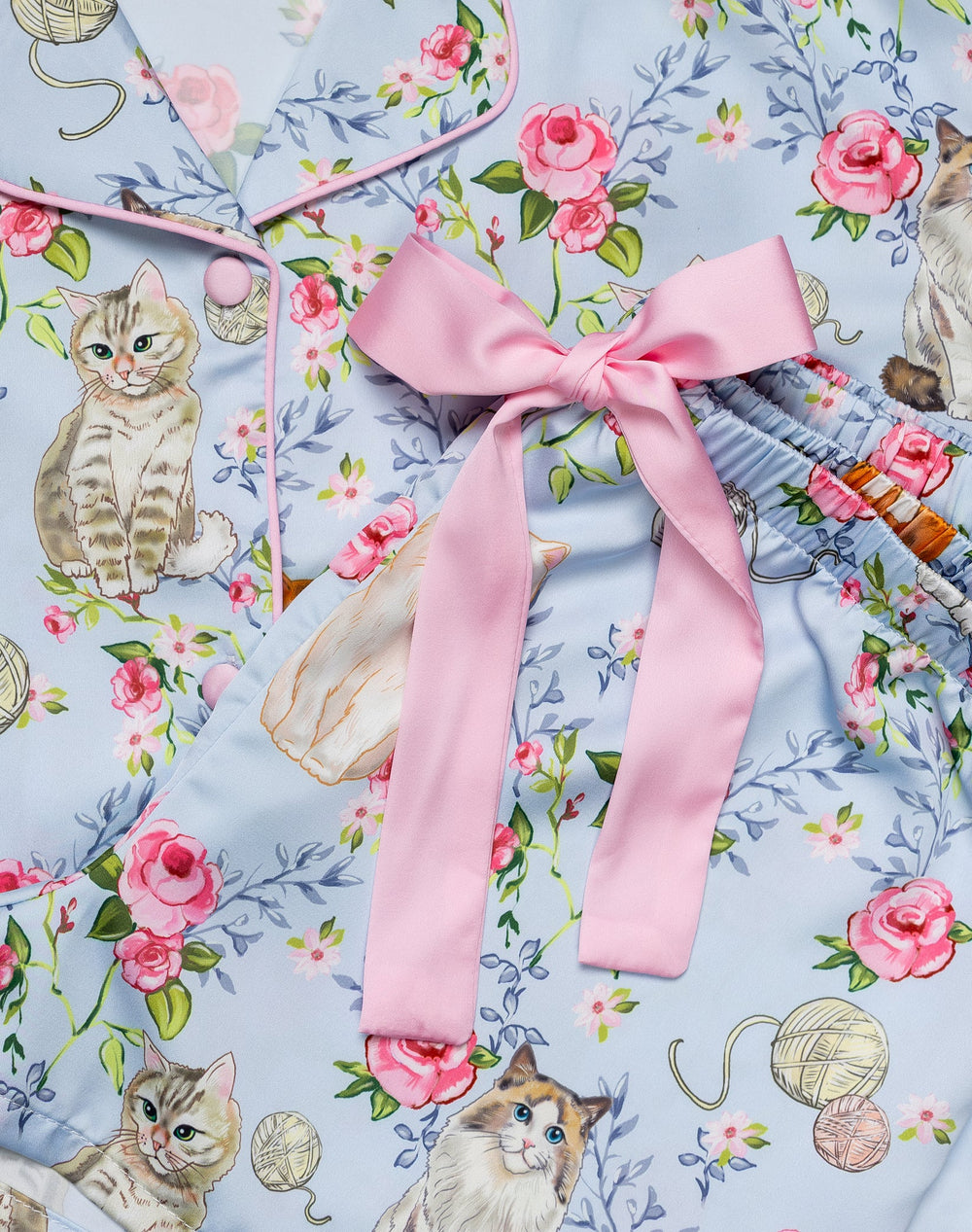 Sunshine Society Silky House Cats Lounge/Pajama Set