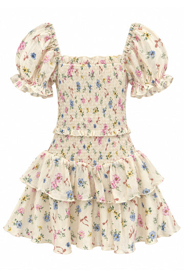 KatieJ Lainey Dress, Cream Tossed Floral