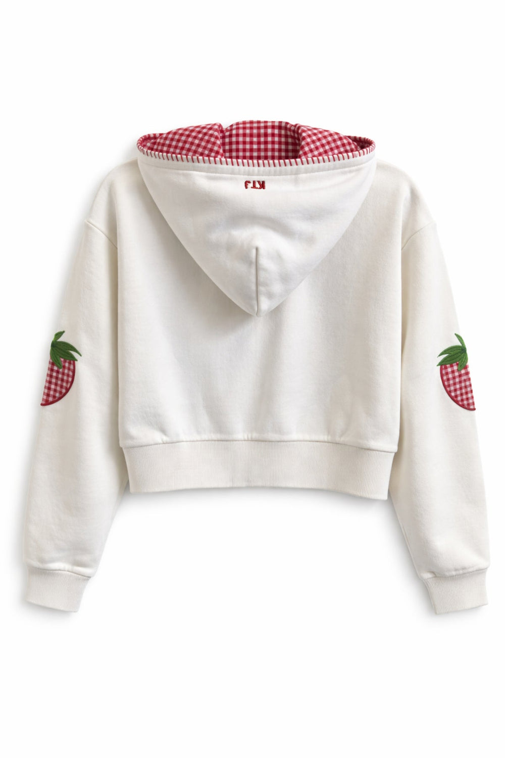 KatieJ Tween Leah Applique Crop Zip, Strawberry Applique