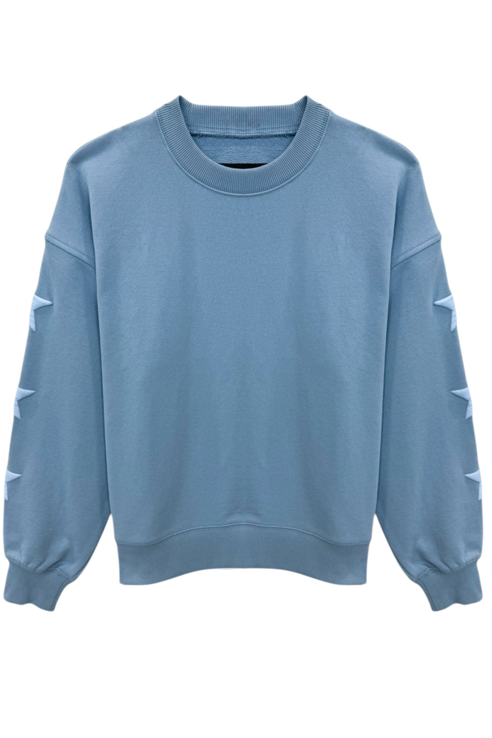 KatieJ Tween Leah Oversized Puffy "Be Present" Crew Sweatshirt, Glacier Blue