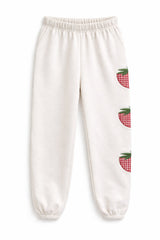 KatieJ Tween Leah Applique Sweatpants, Vintage Strawberry