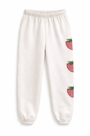 KatieJ Tween Leah Applique Sweatpants, Vintage Strawberry