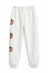 KatieJ Tween Leah Applique Sweatpants, Vintage Strawberry