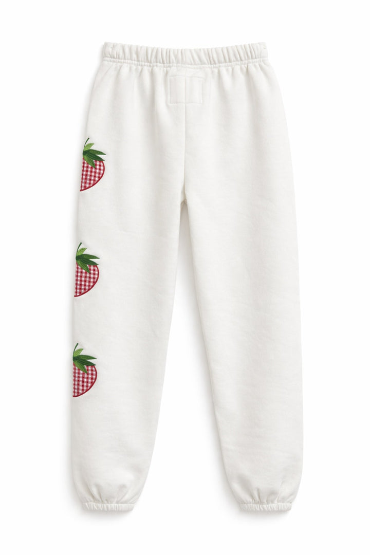 KatieJ Tween Leah Applique Sweatpants, Vintage Strawberry