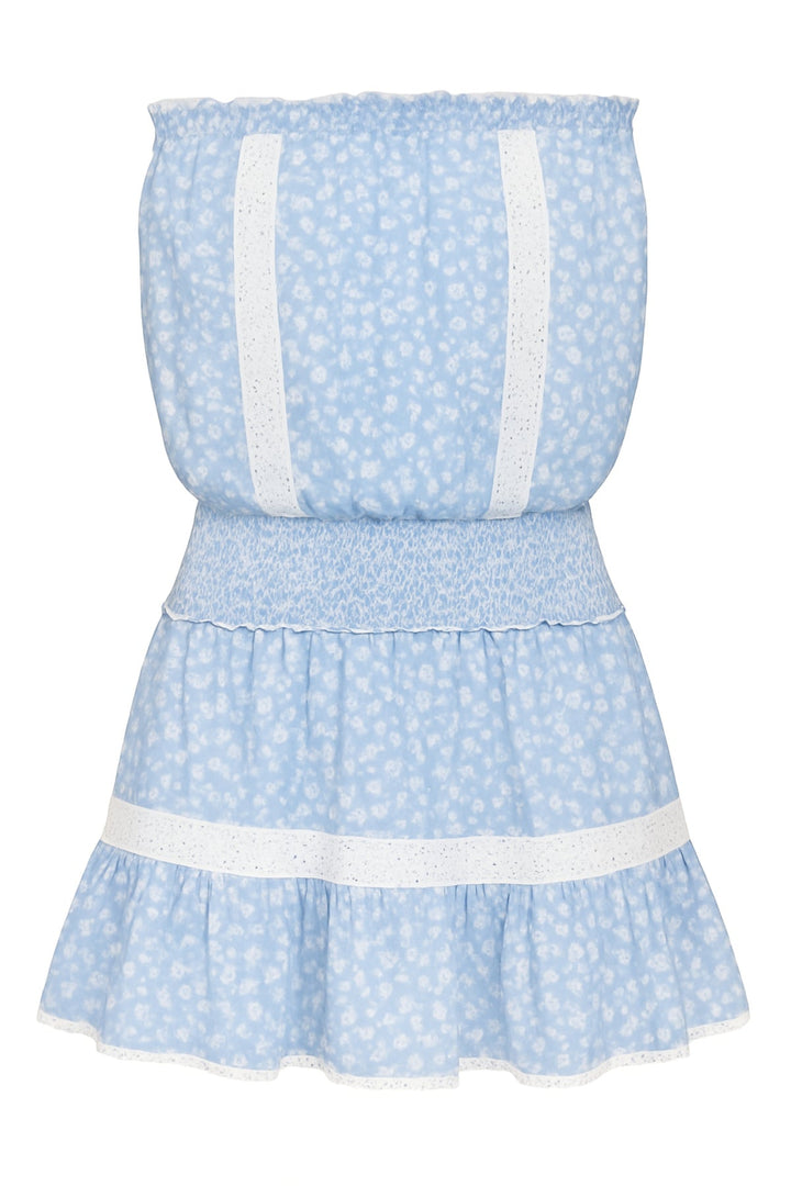 KatieJ Lucia Dress, Baby Blue Ditsy Floral