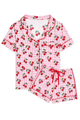 KatieJ Lynn Short Pajama Set, Cherry Gingham