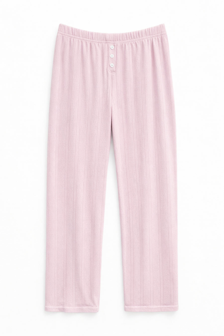 KatieJ Marina Pointelle Pants, Pale Pink