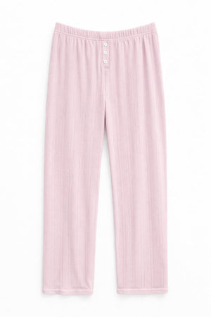 KatieJ Marina Pointelle Pants, Pale Pink