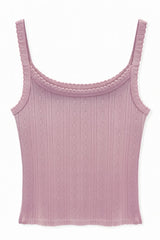 KatieJ Marina Solid Pointelle Tank Top