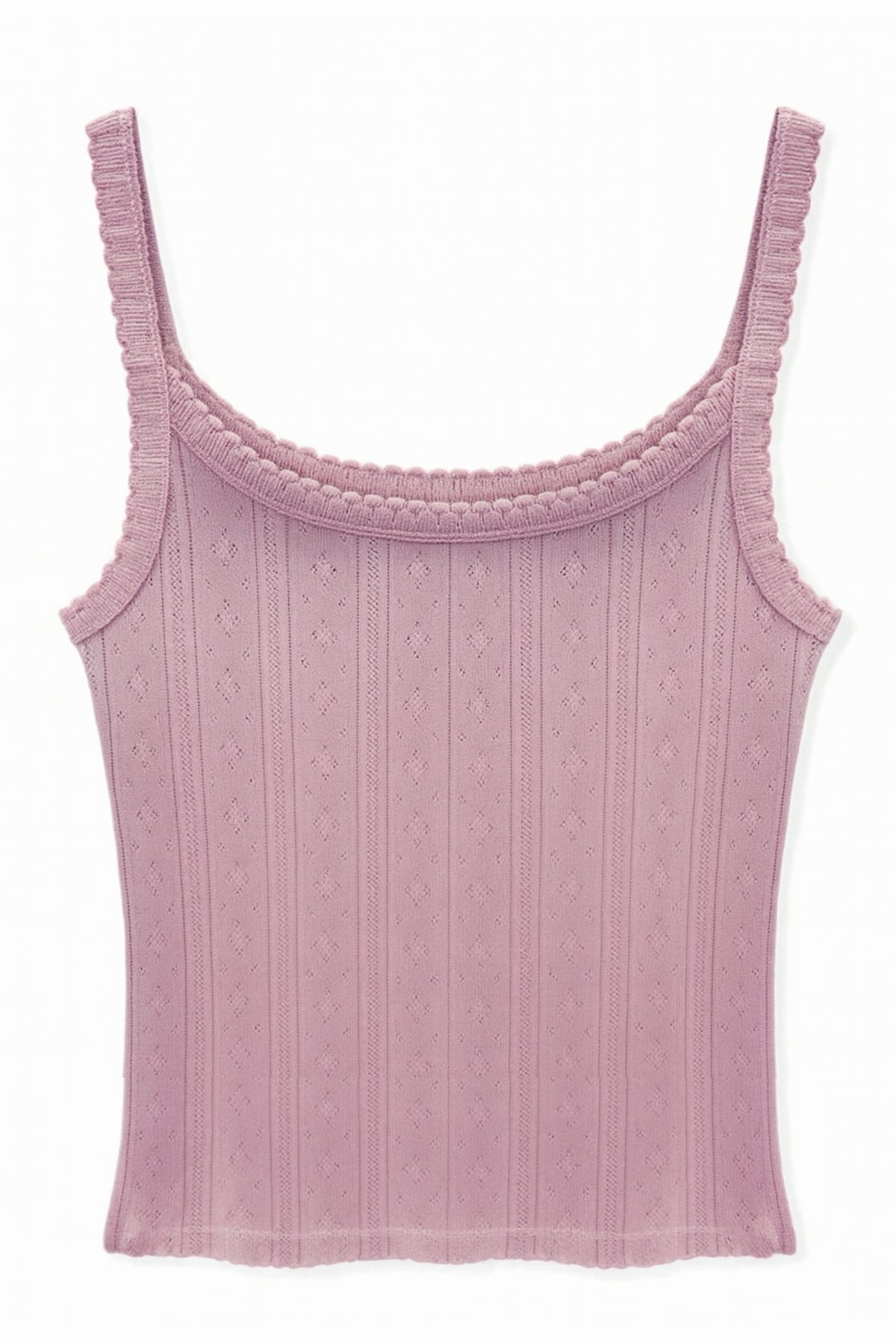 KatieJ Marina Solid Pointelle Tank Top