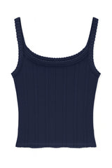 KatieJ Marina Solid Pointelle Tank Top