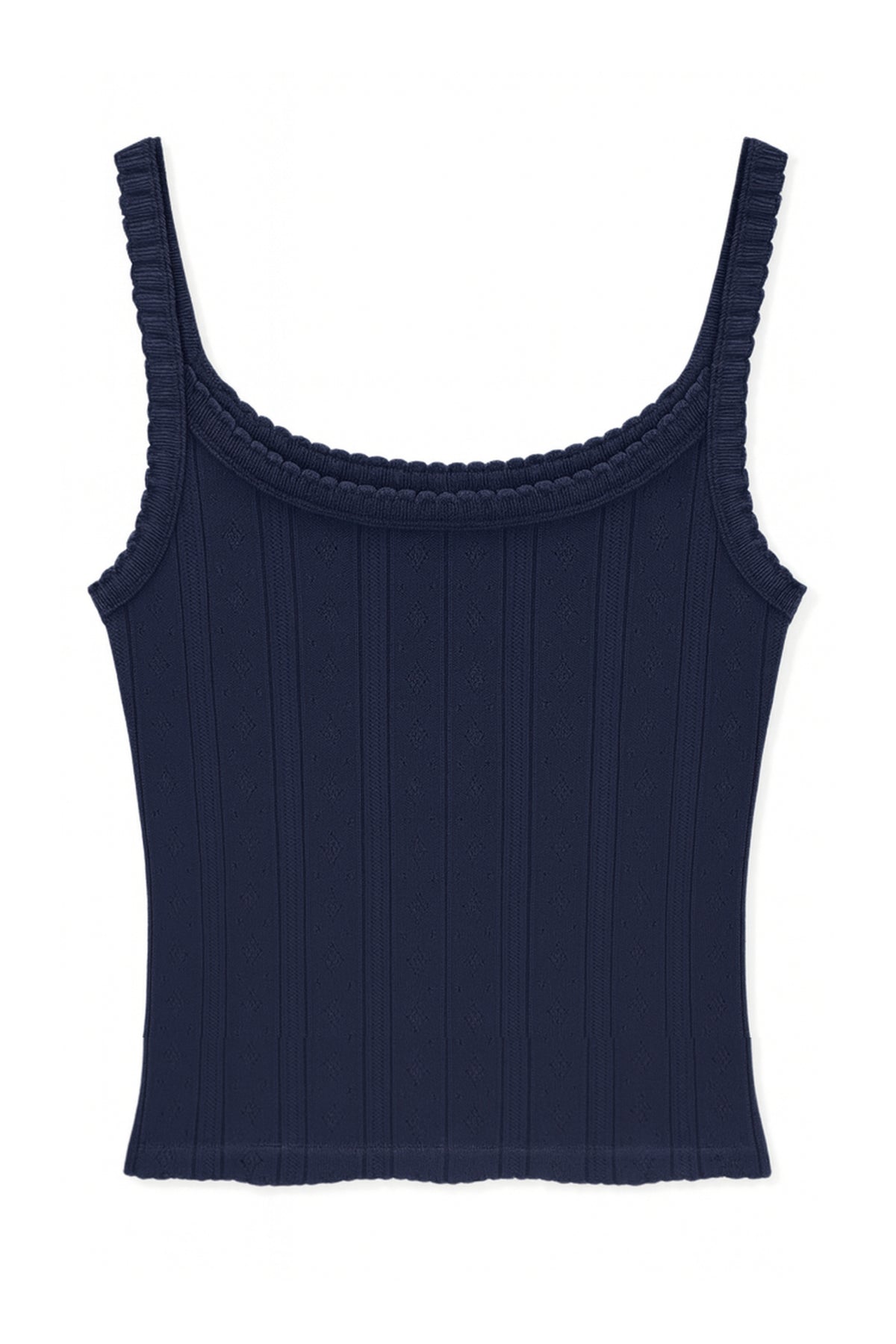 KatieJ Marina Solid Pointelle Tank Top