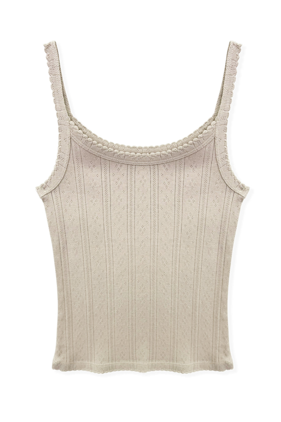 KatieJ Marina Solid Pointelle Tank Top