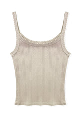 KatieJ Marina Solid Pointelle Tank Top