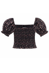 KatieJ Marlee Puff Sleeve Top, Midnight Ditsy