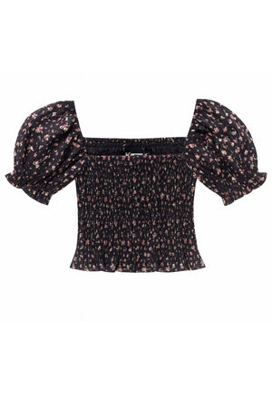 KatieJ Marlee Puff Sleeve Top, Midnight Ditsy