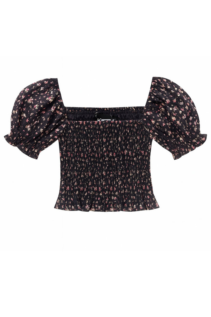 KatieJ Marlee Puff Sleeve Top, Midnight Ditsy