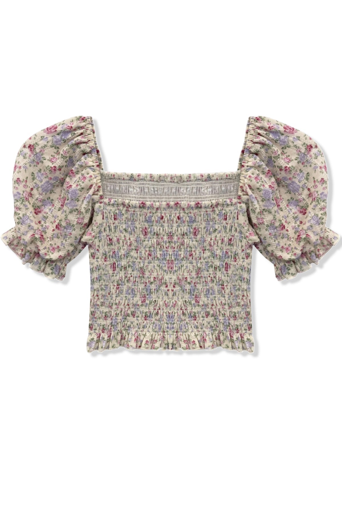 KatieJ Marlee Puff Sleeve Top, Mulberry Bouquet