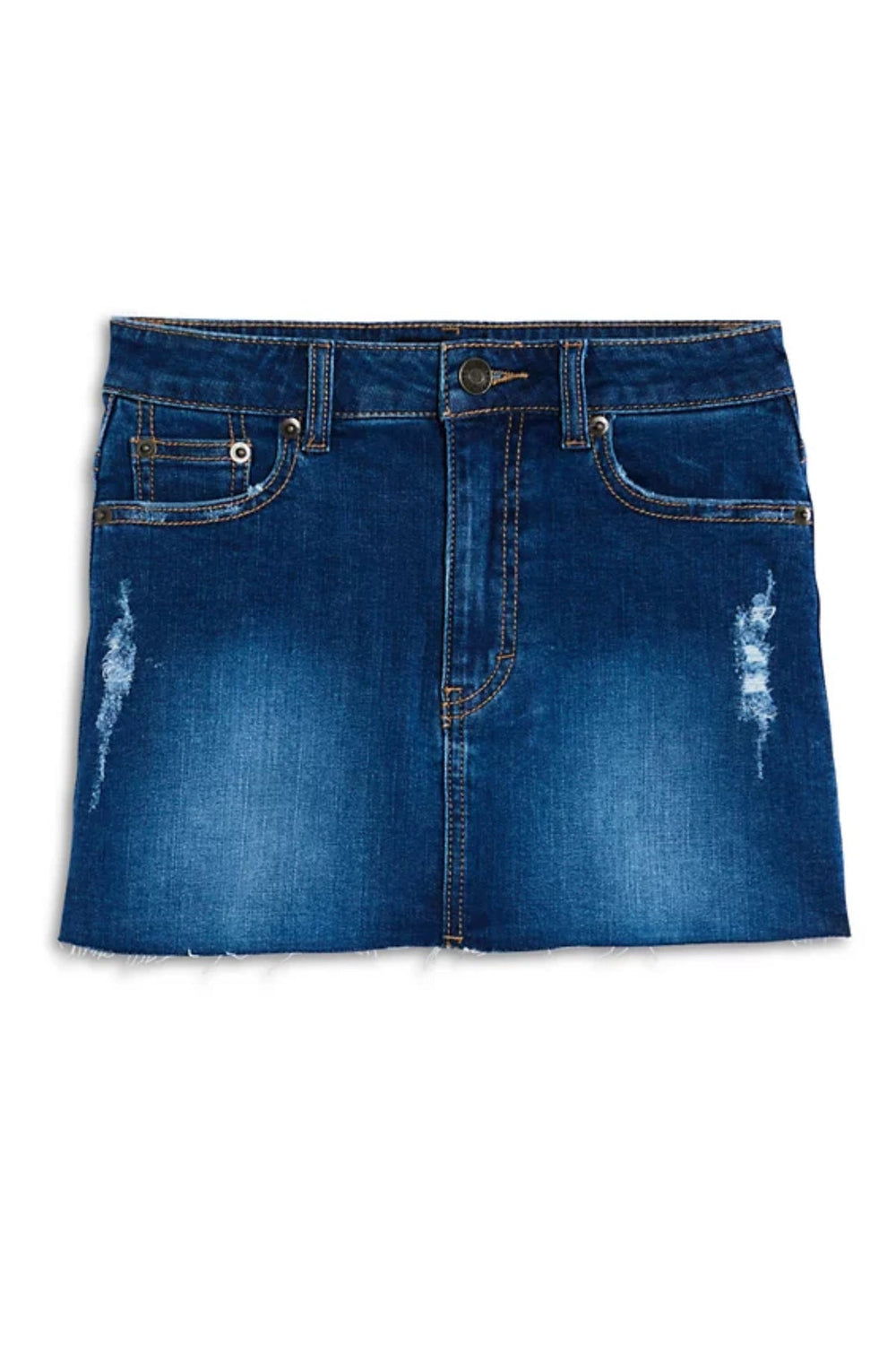 KatiJ Miami Distressed Denim Skirt