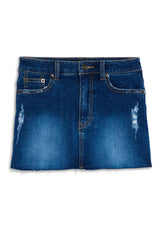 KatiJ Miami Distressed Denim Skirt
