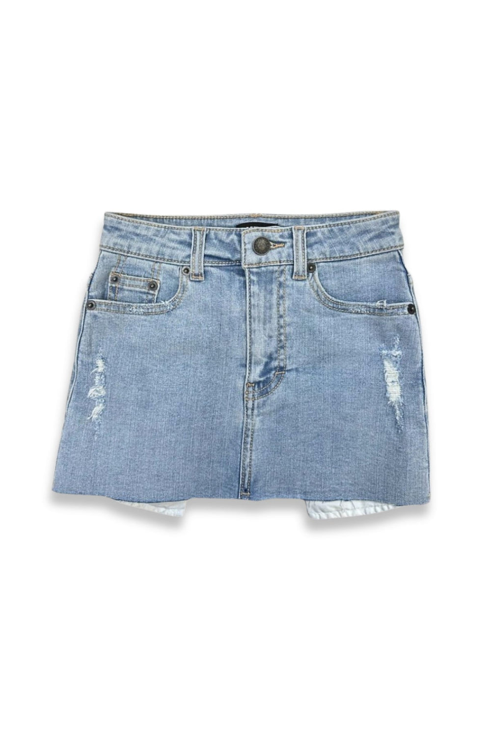 KatiJ Miami Distressed Denim Skirt