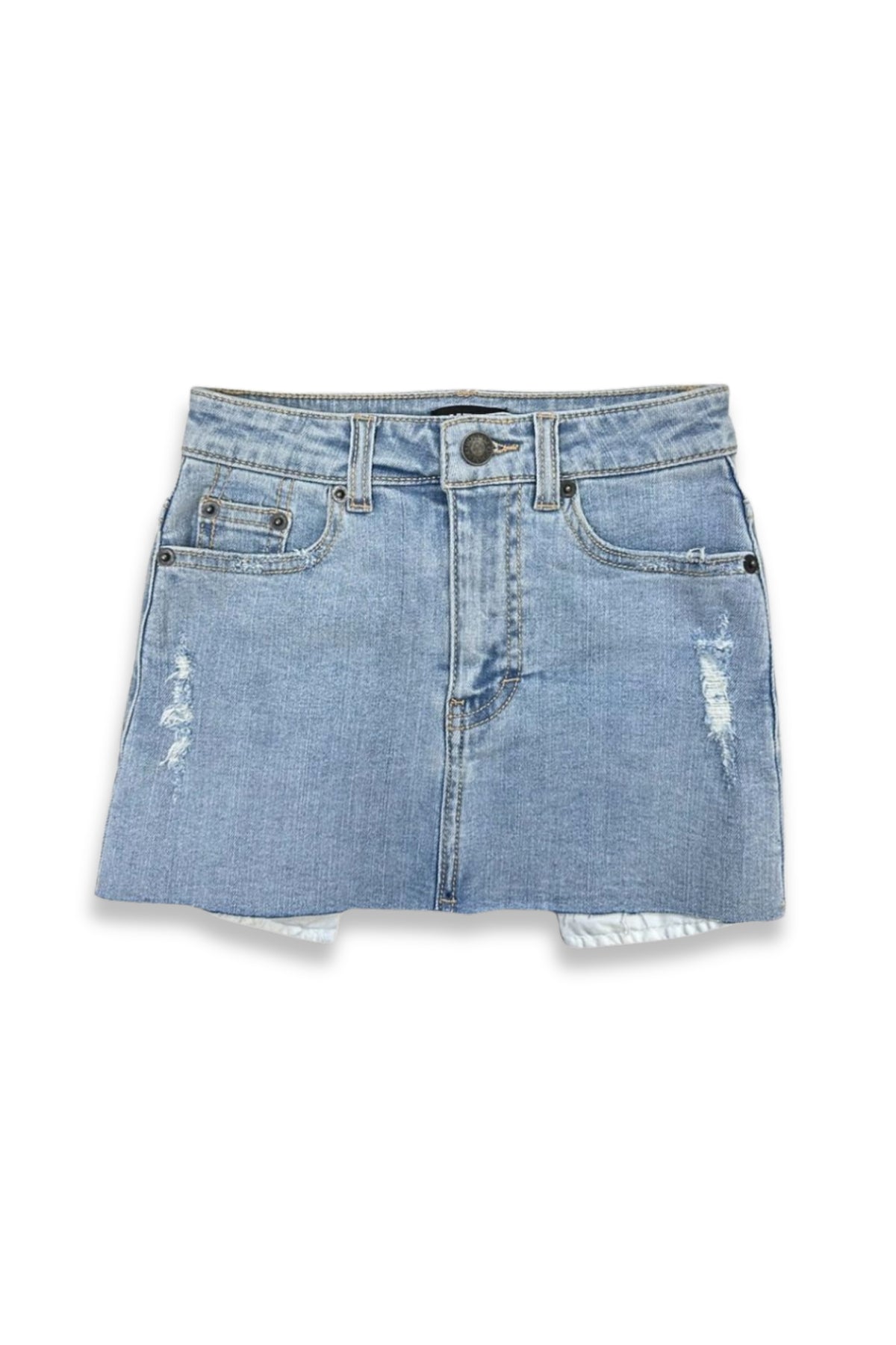 KatiJ Miami Distressed Denim Skirt