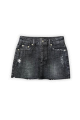 KatiJ Miami Distressed Denim Skirt