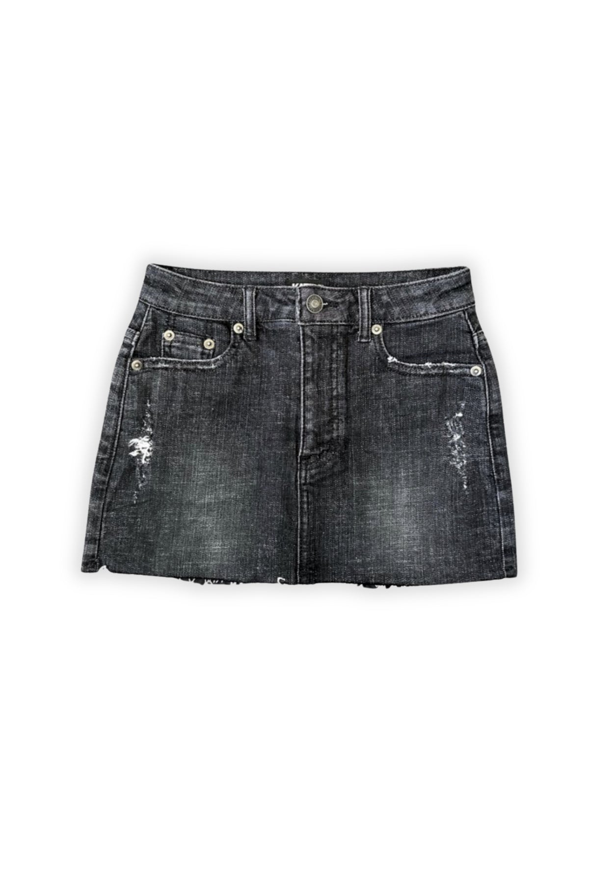 KatiJ Miami Distressed Denim Skirt