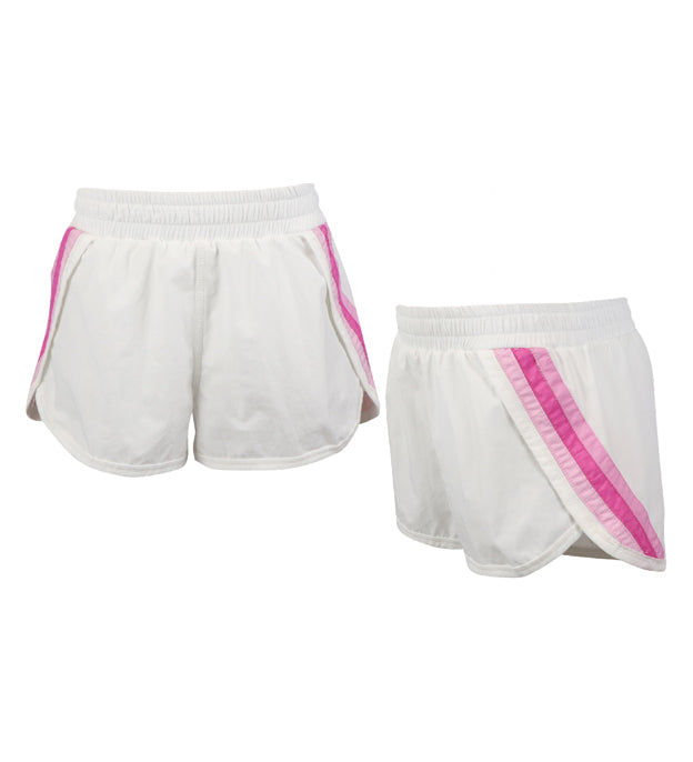 fbz White Short with Pink Side Stripes