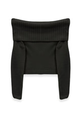 KatieJ Nikki Off-Shoulder Sweater, Black