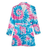 Top Trenz Tie Dye Pink & Blue Cotton Candy Bath Robe, Size 10/12