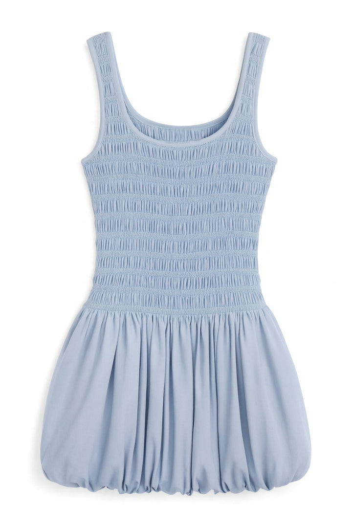 KatieJ Olive Bubble Skirt Dress, Baby Blue
