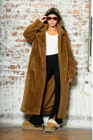 Katie J Paddie Long Length Sherpa Coat