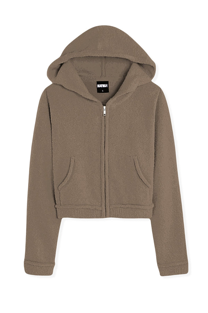 KatieJ Parker Cozy Zip Up Hoodie, Mushroom