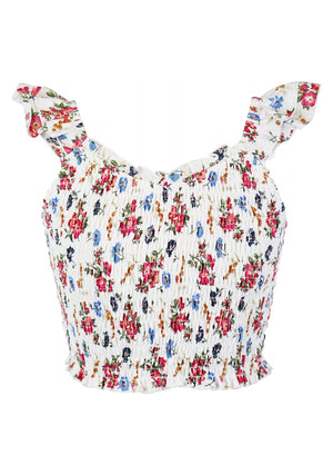 Flower by Zoe Top, Off White/Red/Flower