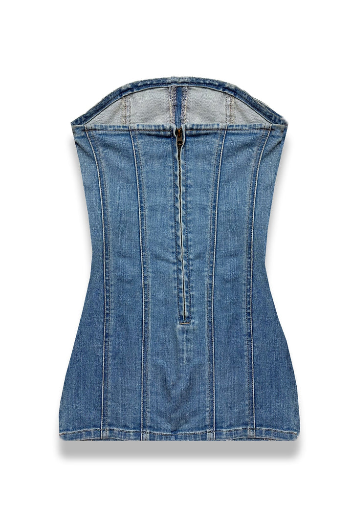 KatieJ Rome Strapless Denim Dress