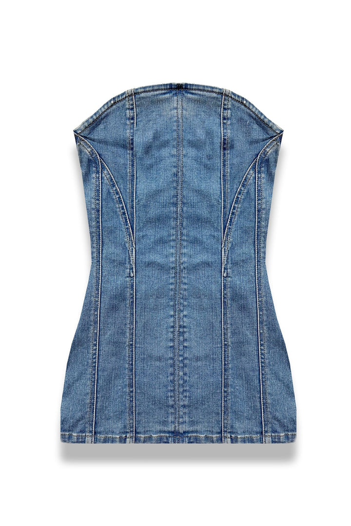 KatieJ Rome Strapless Denim Dress
