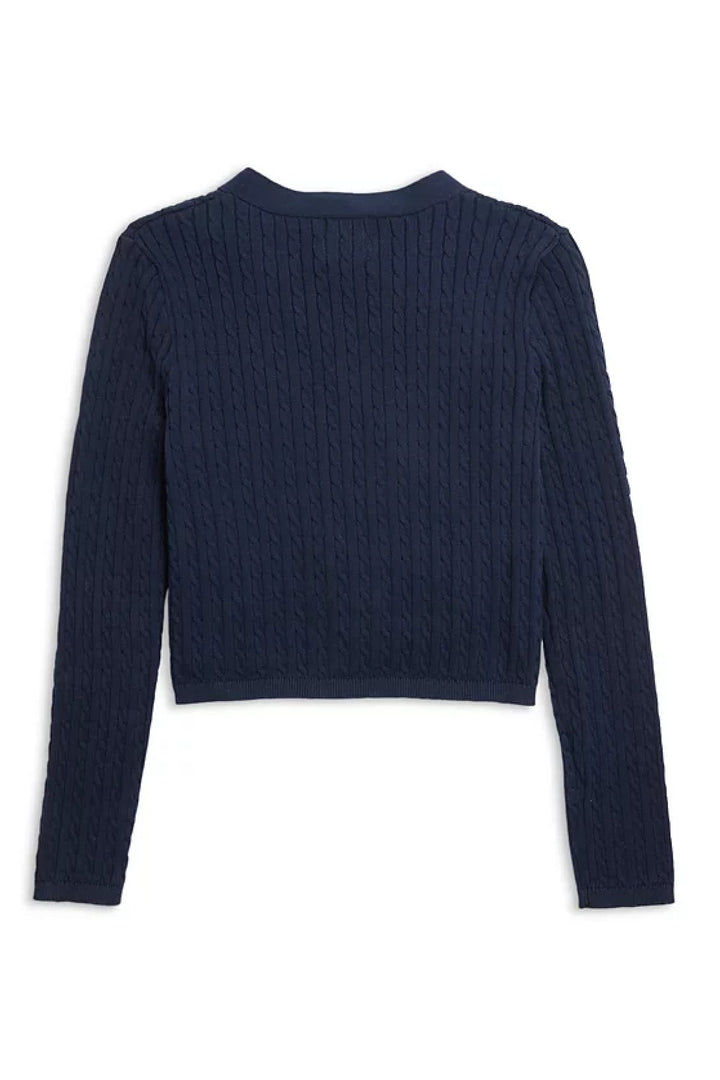 KatieJ Tween Rory Crewneck Cardigan, Navy
