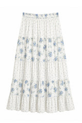 KatieJ Roya Maxi Skirt, White Floral