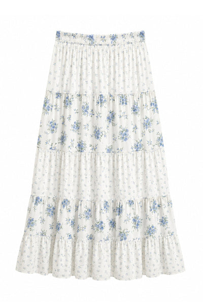 KatieJ Roya Maxi Skirt, White Floral