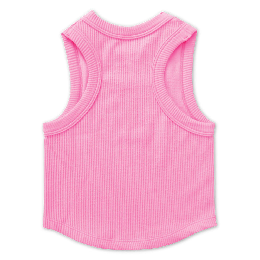 Iscream Rose Cropped Ribbed Racerback Tank Top, S-M(7-10)