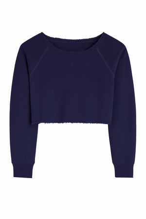 KatieJ Shane Heart Off Shoulder Cropped Sweatshirt