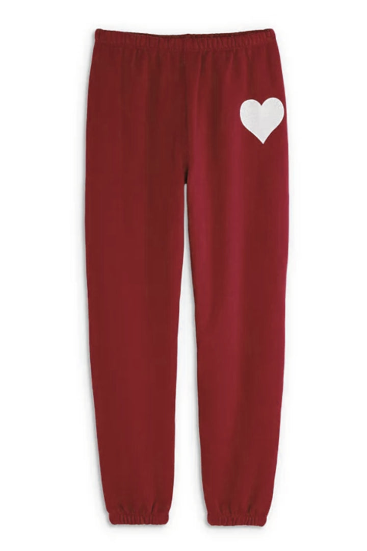 KatieJ Shane Heart Sweat Pants, Mulberry