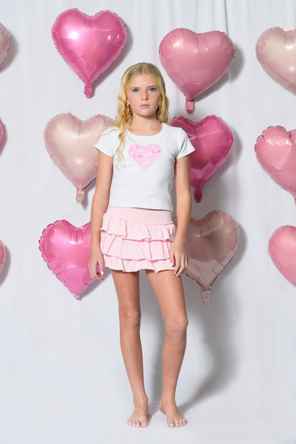 KatieJ Shane Ruffle Skort, Ballet Pink