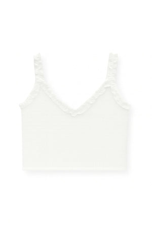 KatieJ Shari Smocked Crop Solid Top