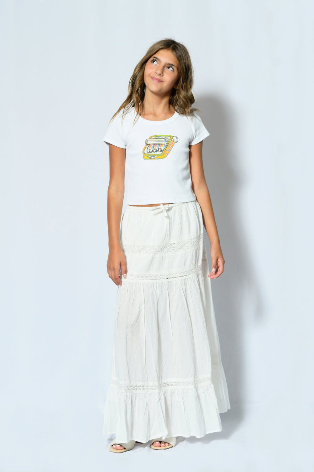 KatieJ Sofie Tiered Maxi Solid Skirt